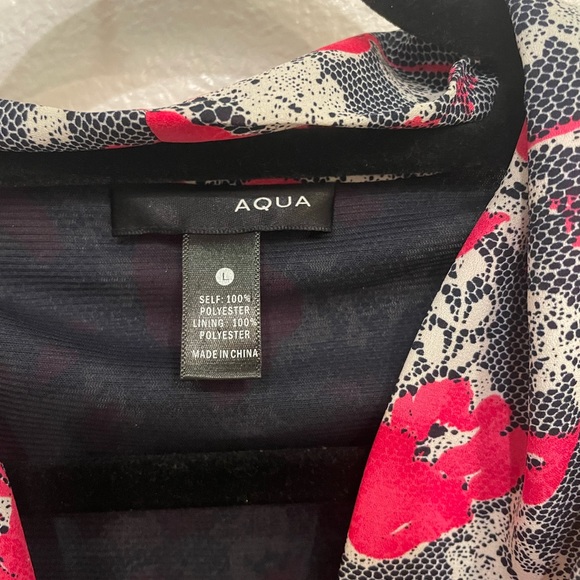 COPY - Aqua flora mini dress with tie around waist - Picture 3 of 5